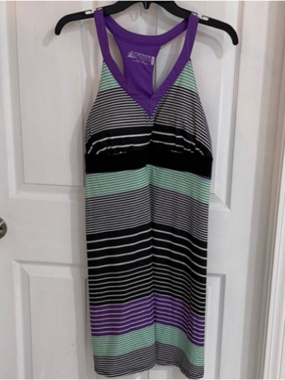🍉 XL ZeroXposur Striped Racerback Dress in Black, Purple, Mint